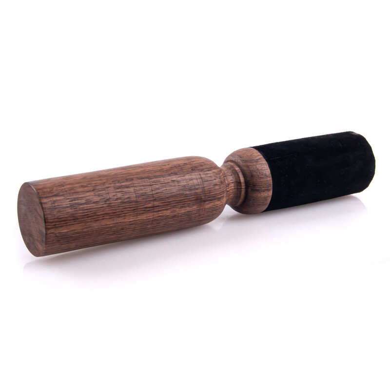 Tibetan Bowl Mallet Simple Black Large with Leather