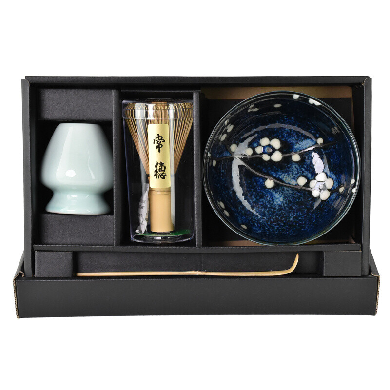 Matcha Ceramic Set Japan Hana Blue