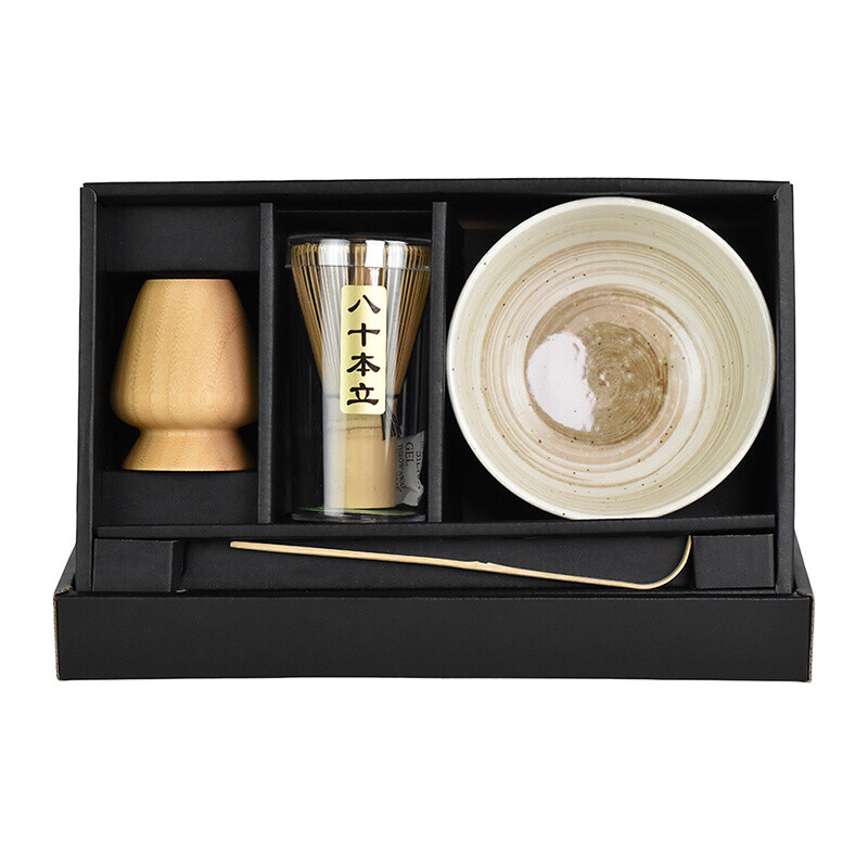 Matcha Ceramic Set Japan Hakemekobiki