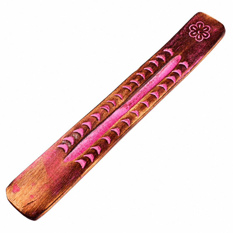 Incense Stick Holder - Ski Decorated Pink