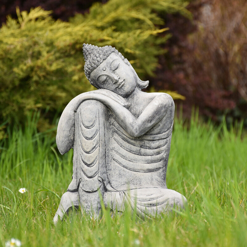 Statuette Concrete Buddha Sleeping 41 cm Grey