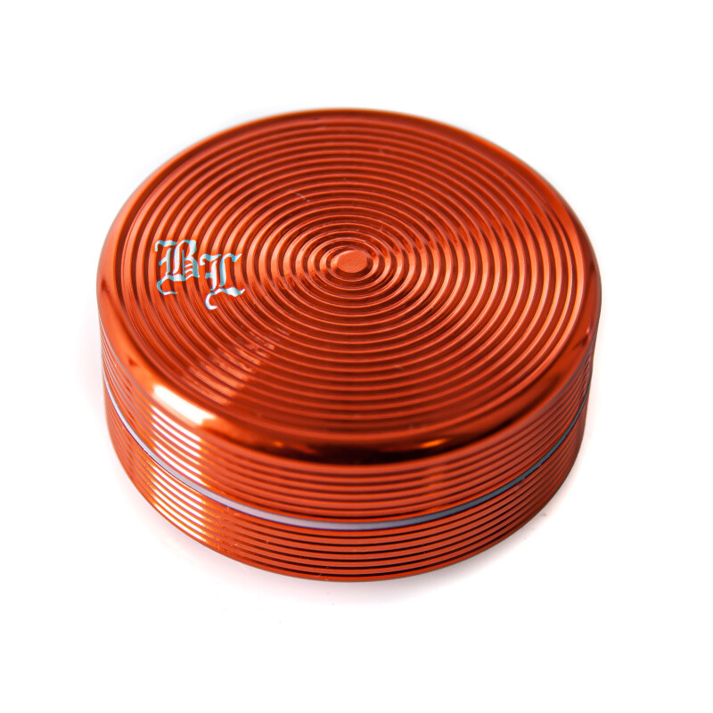 Grinder Ripple Black Leaf CNC 5 cm 2-parts Orange