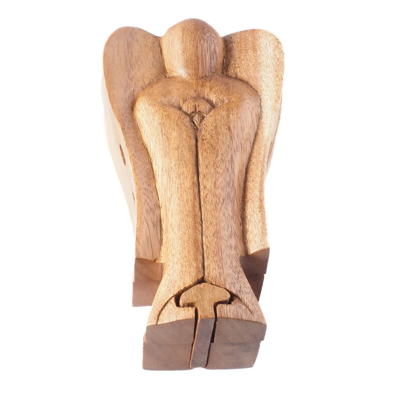 Wooden Puzzle Box Guardian Angel Natural