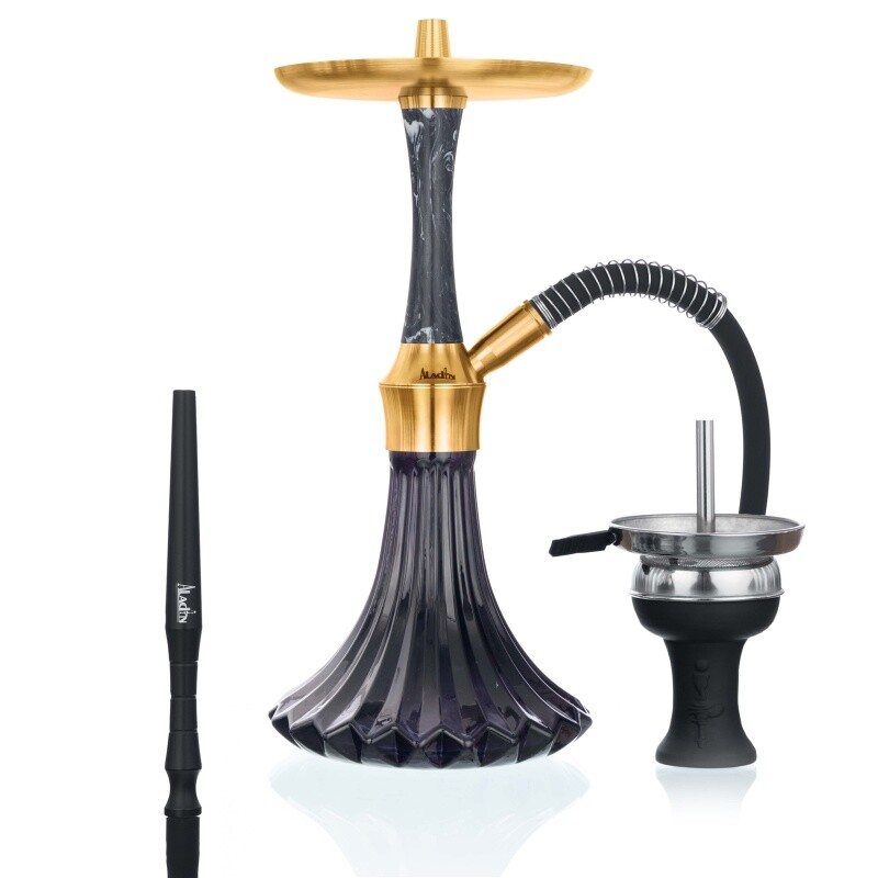 Hookah Aladin Epox 360 Gold Black Pattern