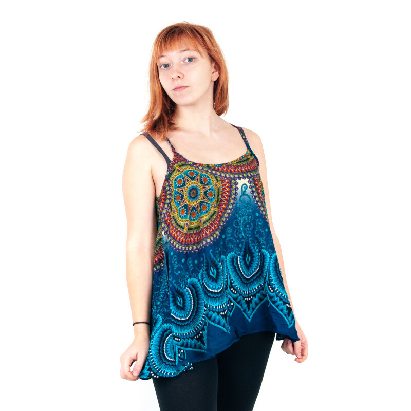 Wide Mini Top Sun Mandala Turquoise