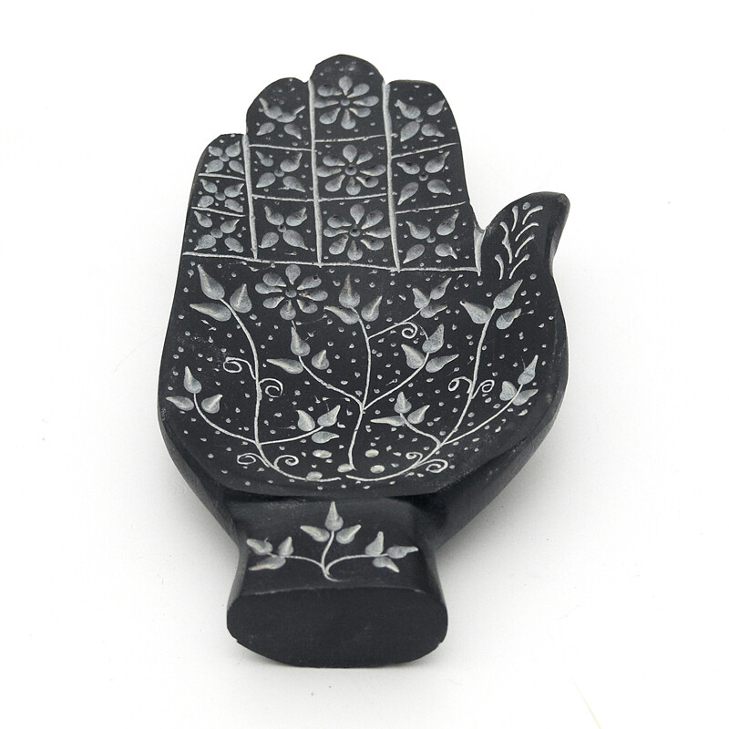 Incense Stick Holder - Stone Hand Black