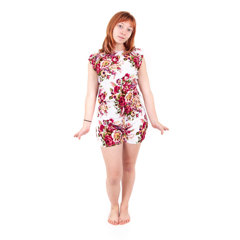Overall Flowers 01 White