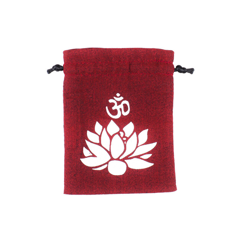 Gift Bag Om Lotus 8 x 11 cm Wine Red