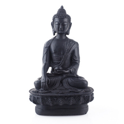 Statuette Resin Buddha Touching 03 20 cm Black