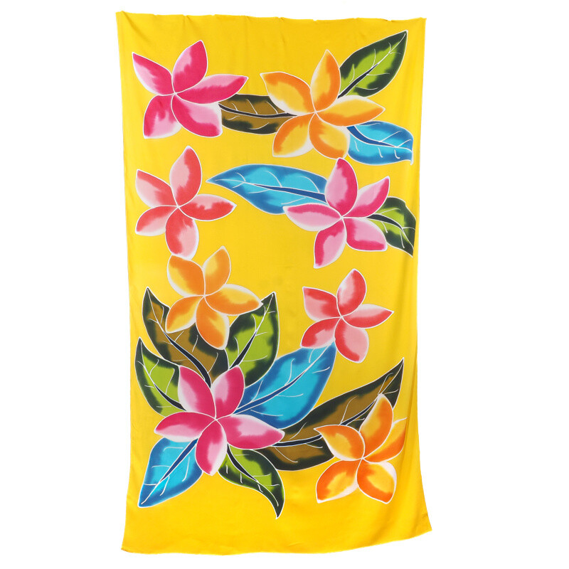 Pareo Sarong Bali Flowers 03 Yellow 200 x 118 cm