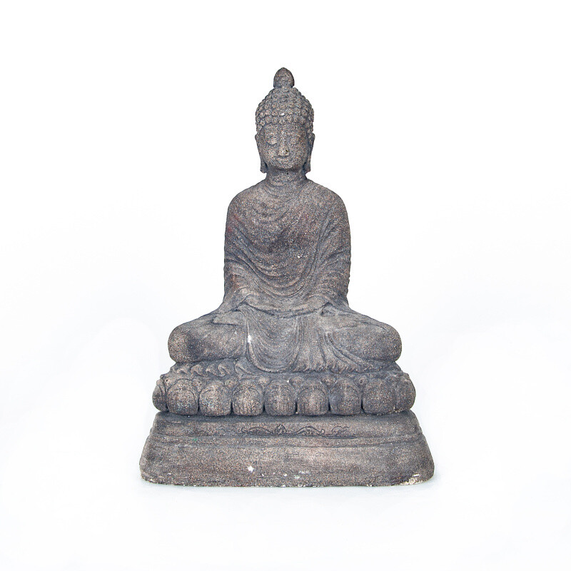 Statuette Concrete Buddha Meditation 38 cm Black