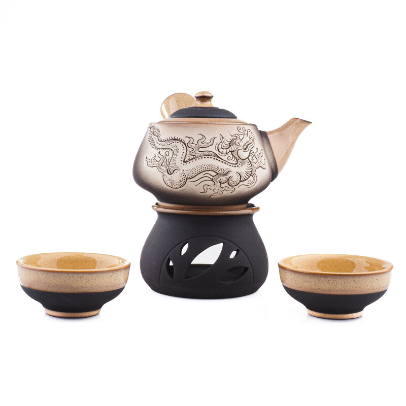 Tea Set Dragon Japan Black - 2 Teacups
