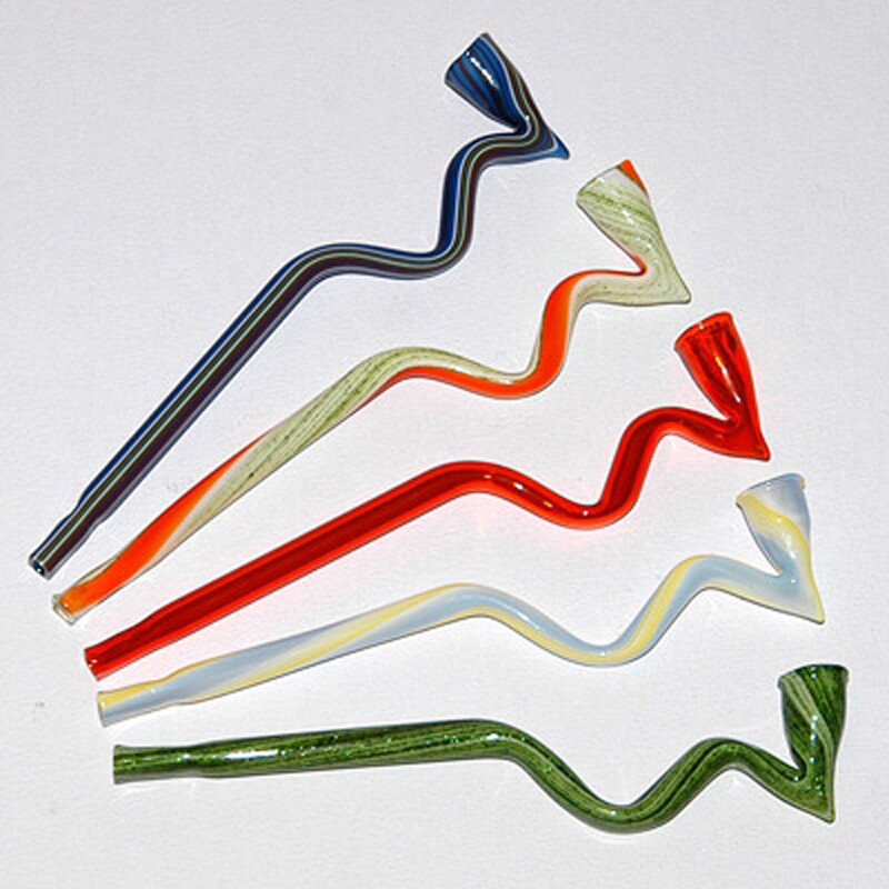 Glass Pipe Coloured Fag 14 cm