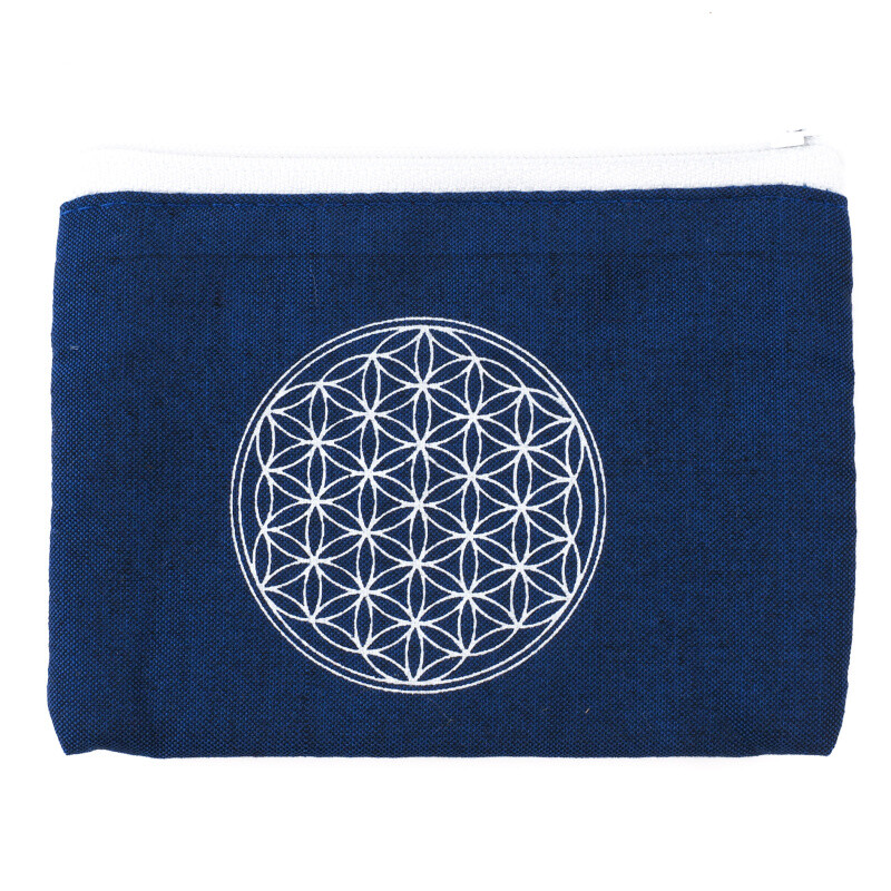 Purse Zippy Flower of Life Blue
