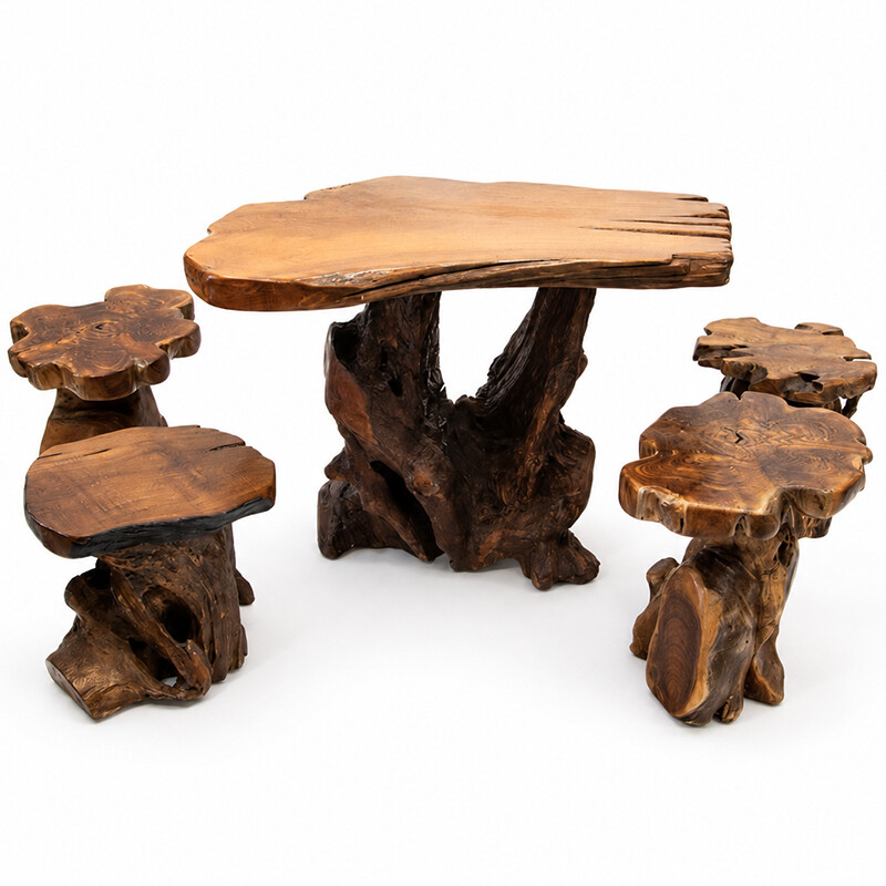Root Set - Table + 4 Stools 03