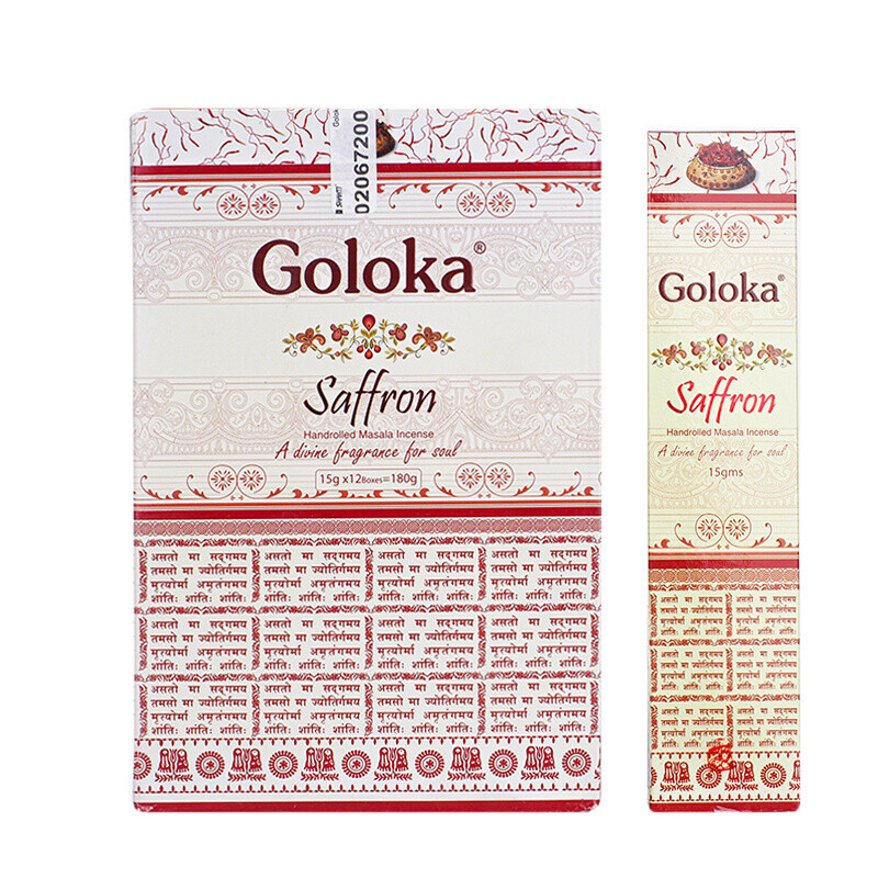 Indian Incense Sticks Goloka Masala Saffron 15 g