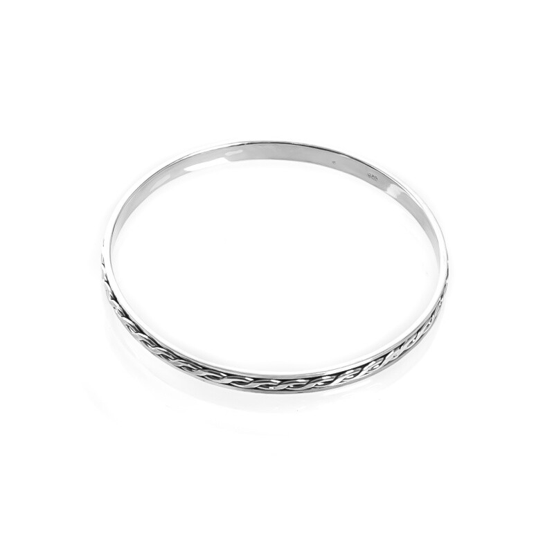Silver Bracelet Intertwined Braid
