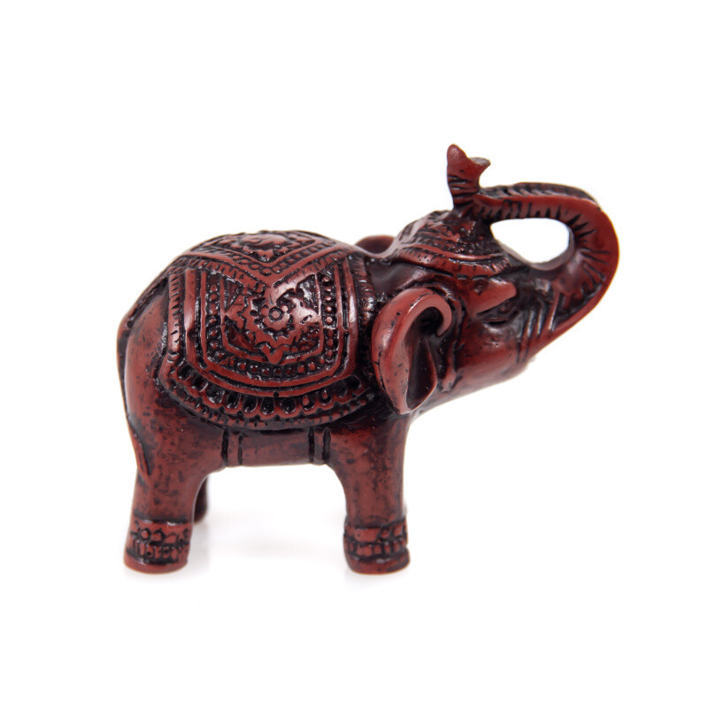 Statuette Resin Ceremonial Elephant 6 cm Brown