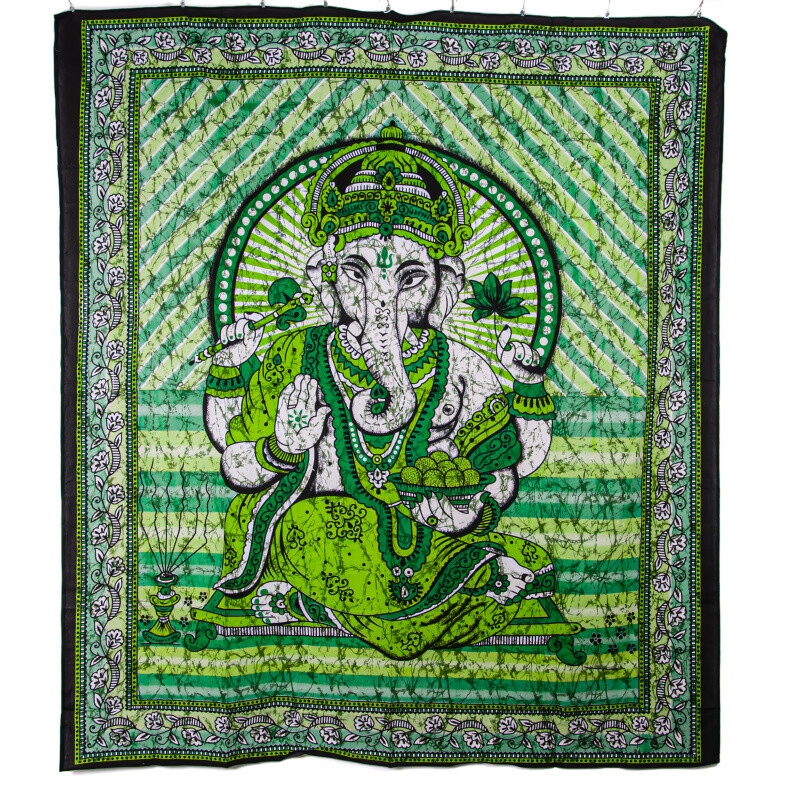 Bedspread Double Protecting Ganesh Green