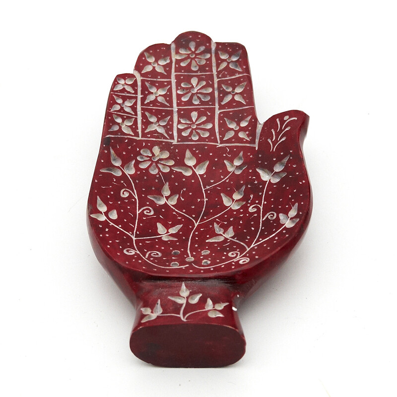 Incense Stick Holder - Stone Hand Red