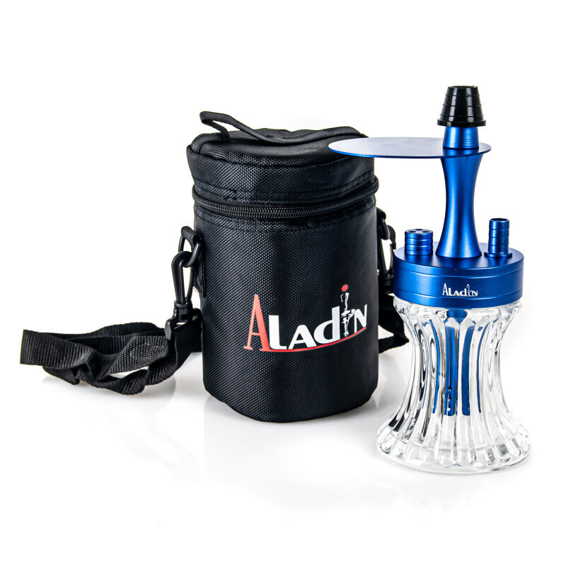 Hookah Aladin 2Go ALU Blue 23 cm Clear