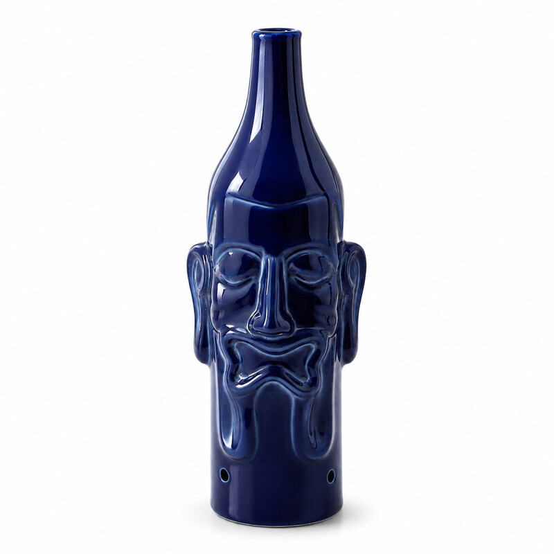 Smoking Bottle for Incense Sticks - Blue Tiki