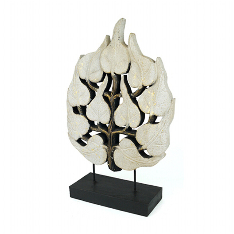 Wooden Decoration Bodhi Tree 48 cm White