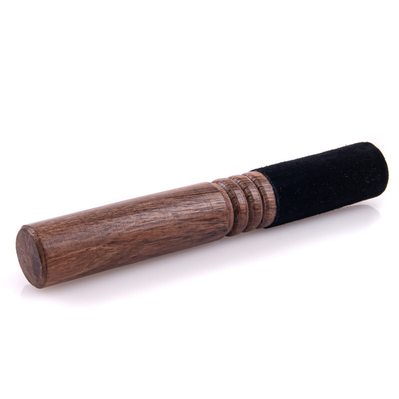 Tibetan Bowl Mallet Simple Black Small with Leather