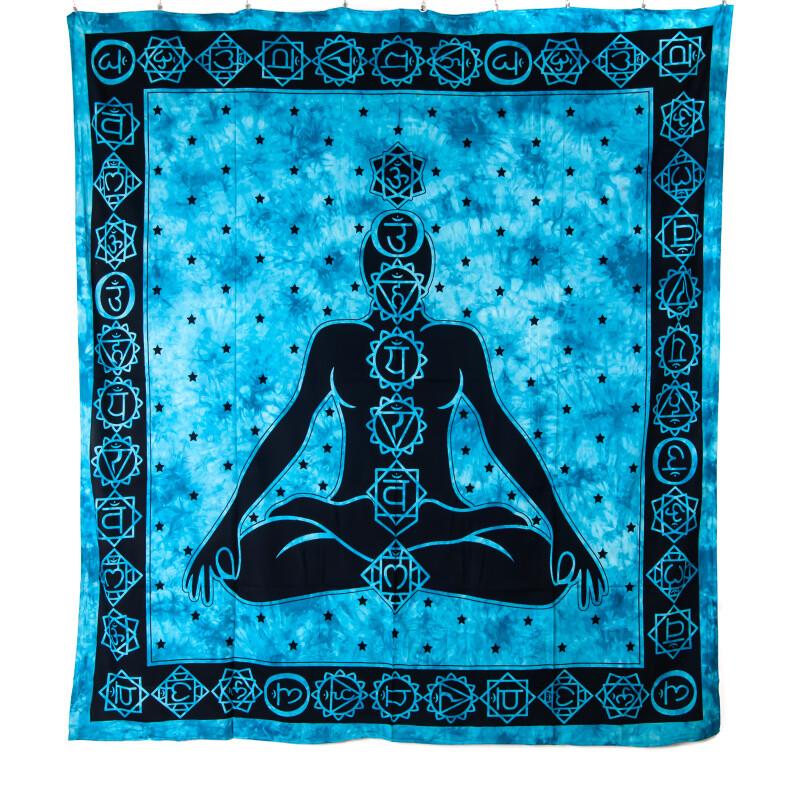 Bedspread Double 7 Chakras Turquoise