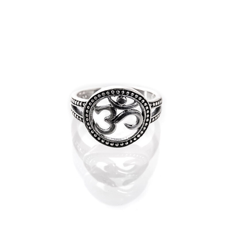 Silver Ring Ohm in Dotted Circle 08