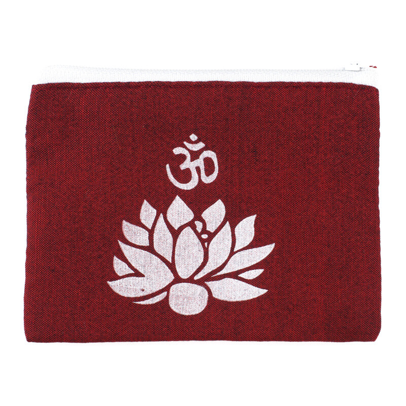 Purse Zippy Om Lotus Wine Red