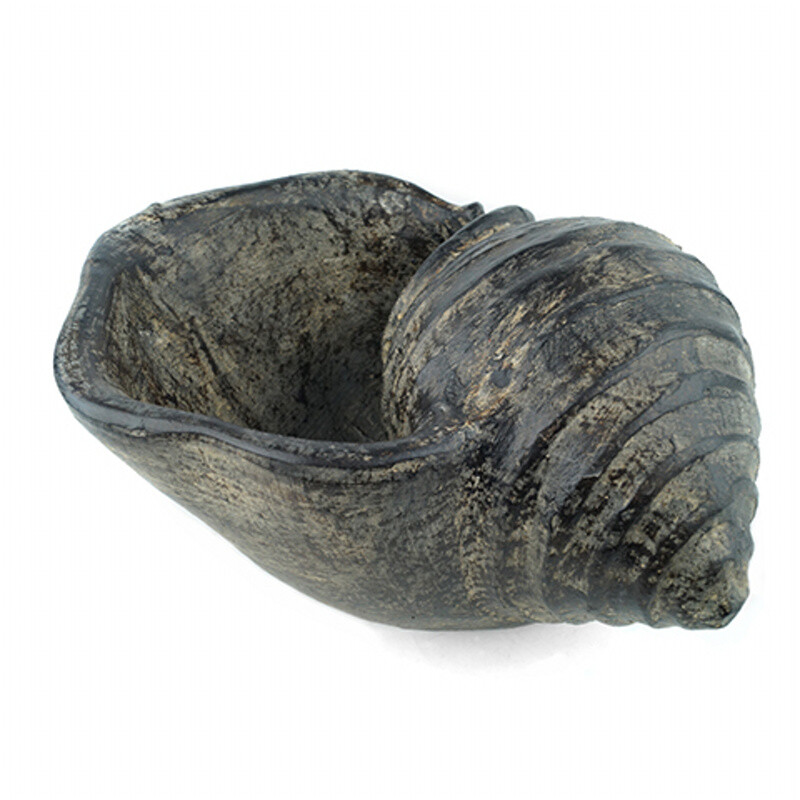 Concrete Flowerpot Shell 17 cm Brown