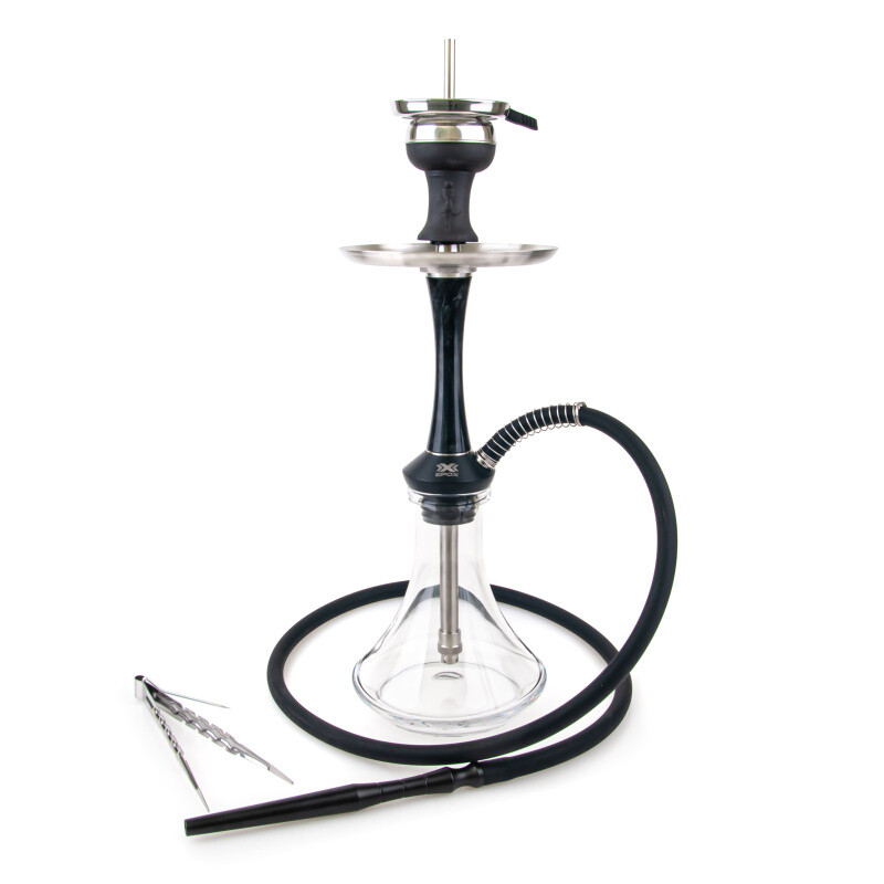 Hookah Aladin Epox Nylon 425 Black & Silver - Clear