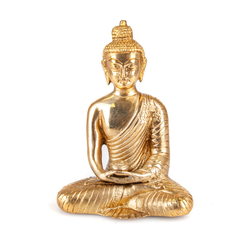 Statuette Metal Buddha Meditation 16 cm