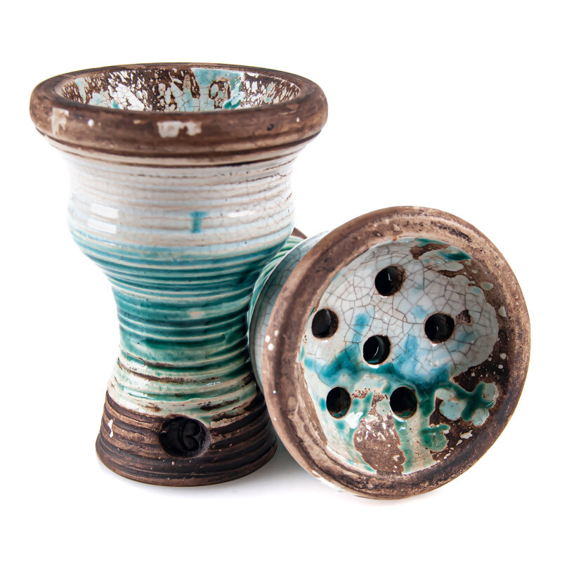 Hookah Bowl Vintage Glass Syria Green