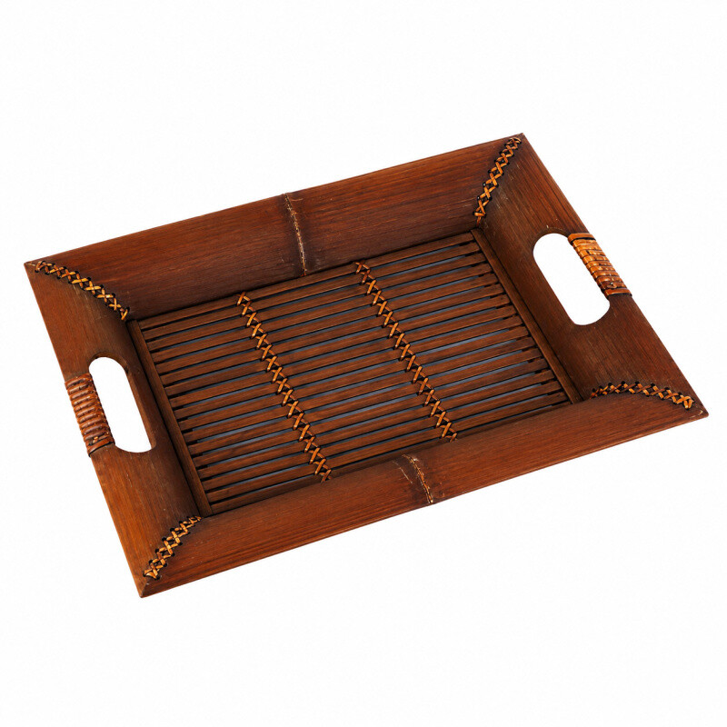 Bamboo Tray Rectangle 01 35 x 28 cm Brown