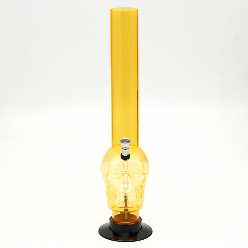 Bong Acrylic Skull 40 cm Yellow