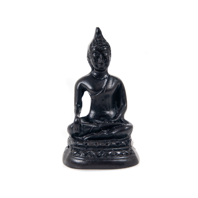 Statuette Resin Buddha Touching 6 cm Black