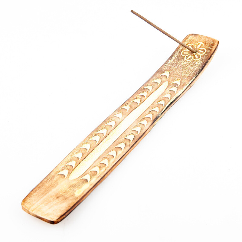 Incense Stick Holder - Ski Decorated Yellow