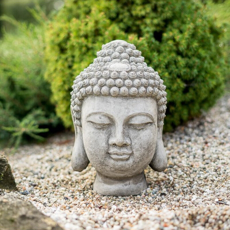 Statuette Concrete Buddha Head 31 cm Grey
