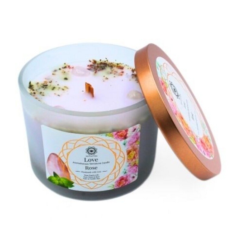 Candle Green Tree Gemstone Love Rose 256 g
