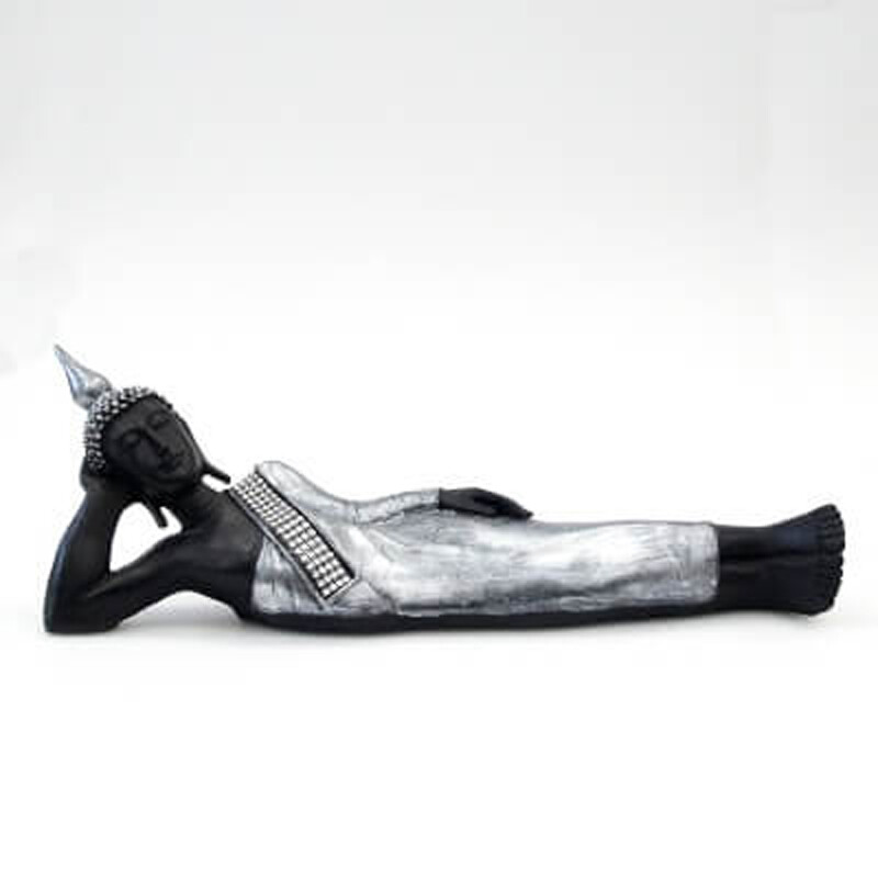 Statuette Resin Buddha Nirvana Silver 18 cm