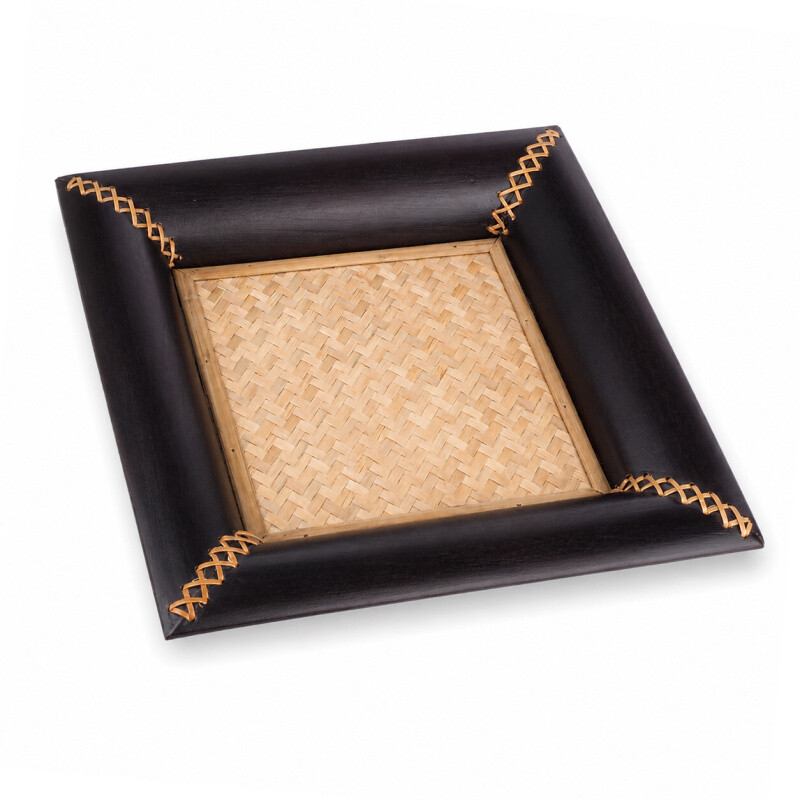 Bamboo Tray Square 02 28 x 28 cm Black