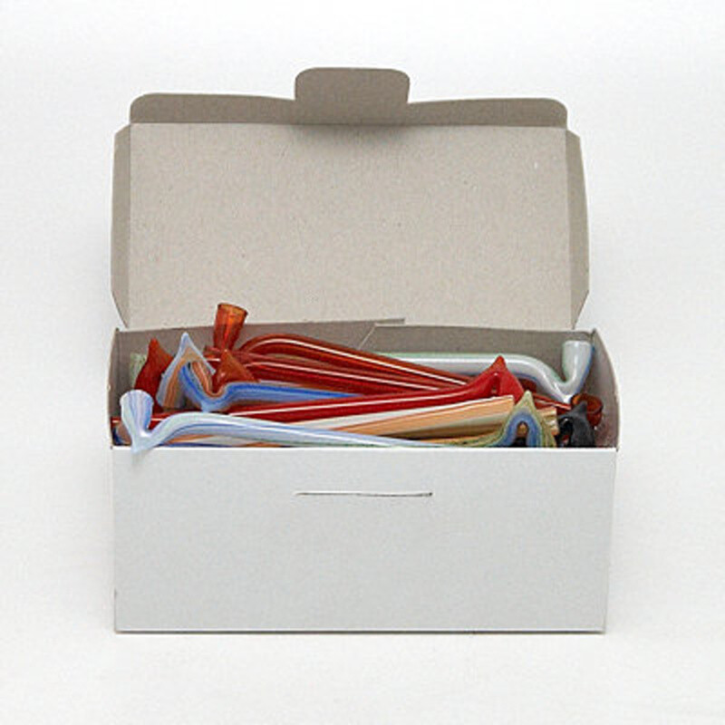 Glass Pipe Coloured Butt 13 cm Box 40 pcs