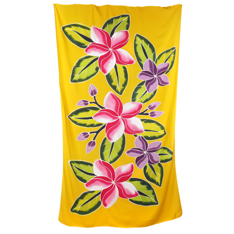 Pareo Sarong Bali Flowers 04 Yellow 200 x 118 cm