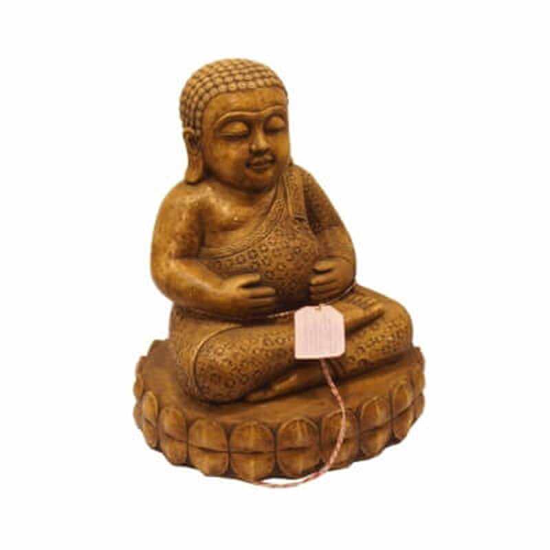 Statuette Concrete Buddha Hotei 48 cm Brown