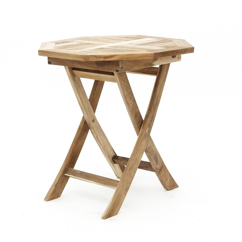 Teak - folding hexagonal table