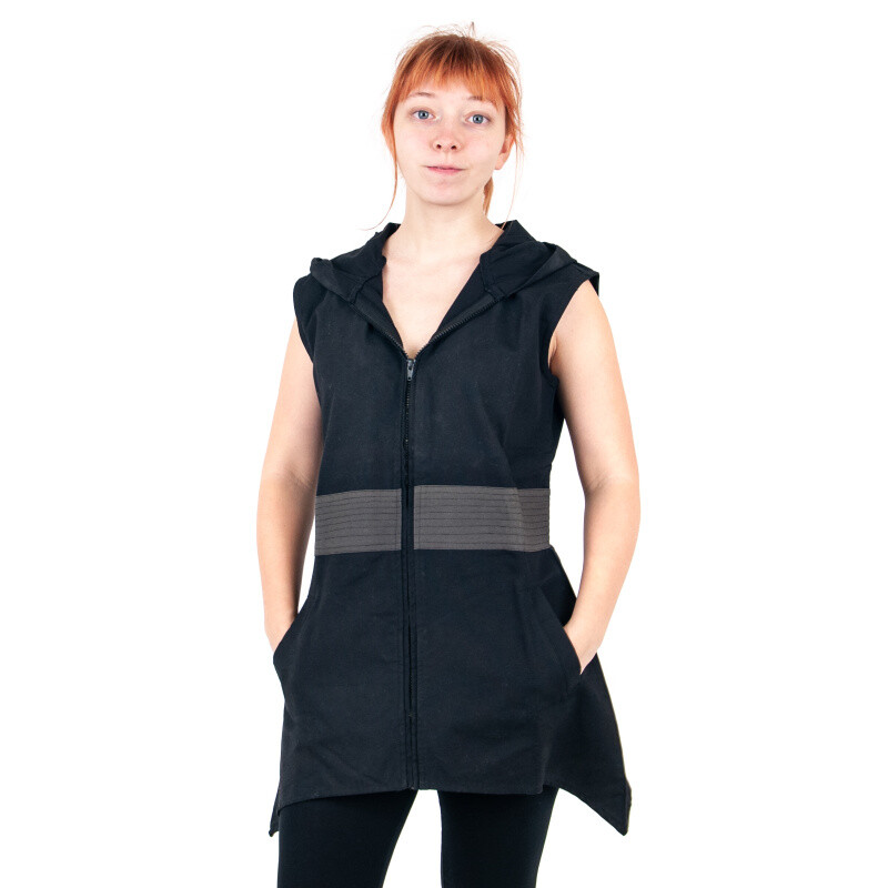 Tunic Zoe with Hood L Black Grey