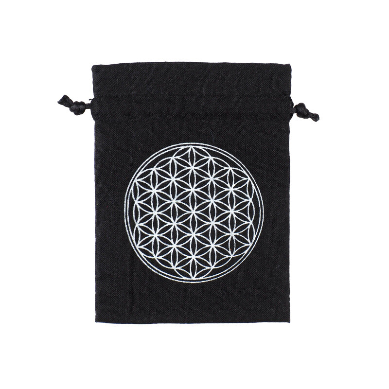 Gift Bag Flower of Life 8 x 11 cm Black