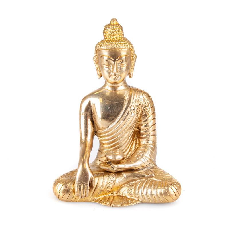 Statuette Metal Buddha Touching 16 cm